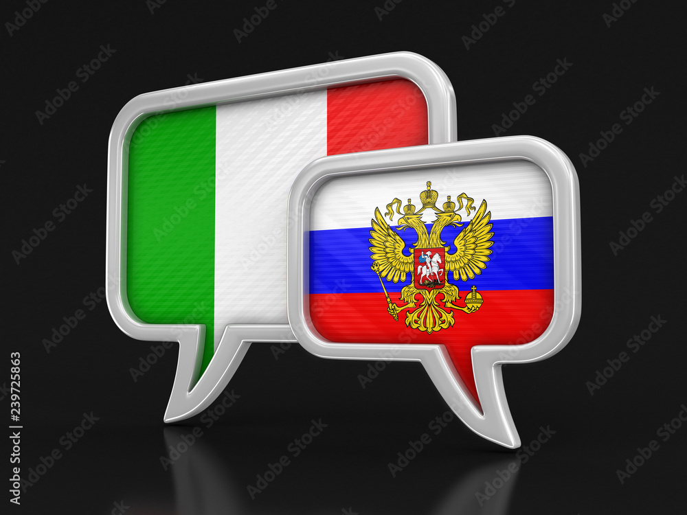 Poster speech bubbles with flags. image with clipping path