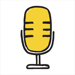 Handdrawn microphone doodle icon