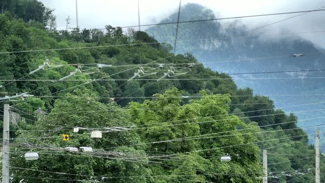 Cityscape of Salzburg with overlooking the Alps