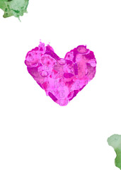 watercolor island of love. watercolor heart. card for Valentine's Day