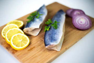 Fresh herring fillets