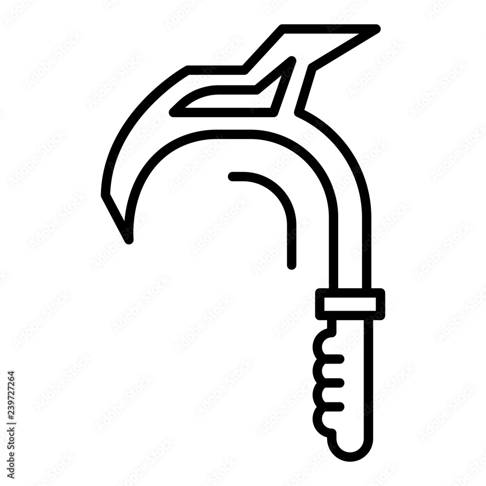 Poster climb ice axe icon. outline climb ice axe vector icon for web design isolated on white background