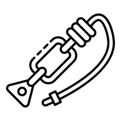 Rope carabine icon. Outline rope carabine vector icon for web design isolated on white background