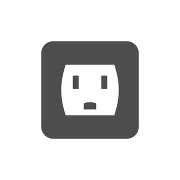 recommend clip art: Power electrical socket icon. Vector illustration, flat design.