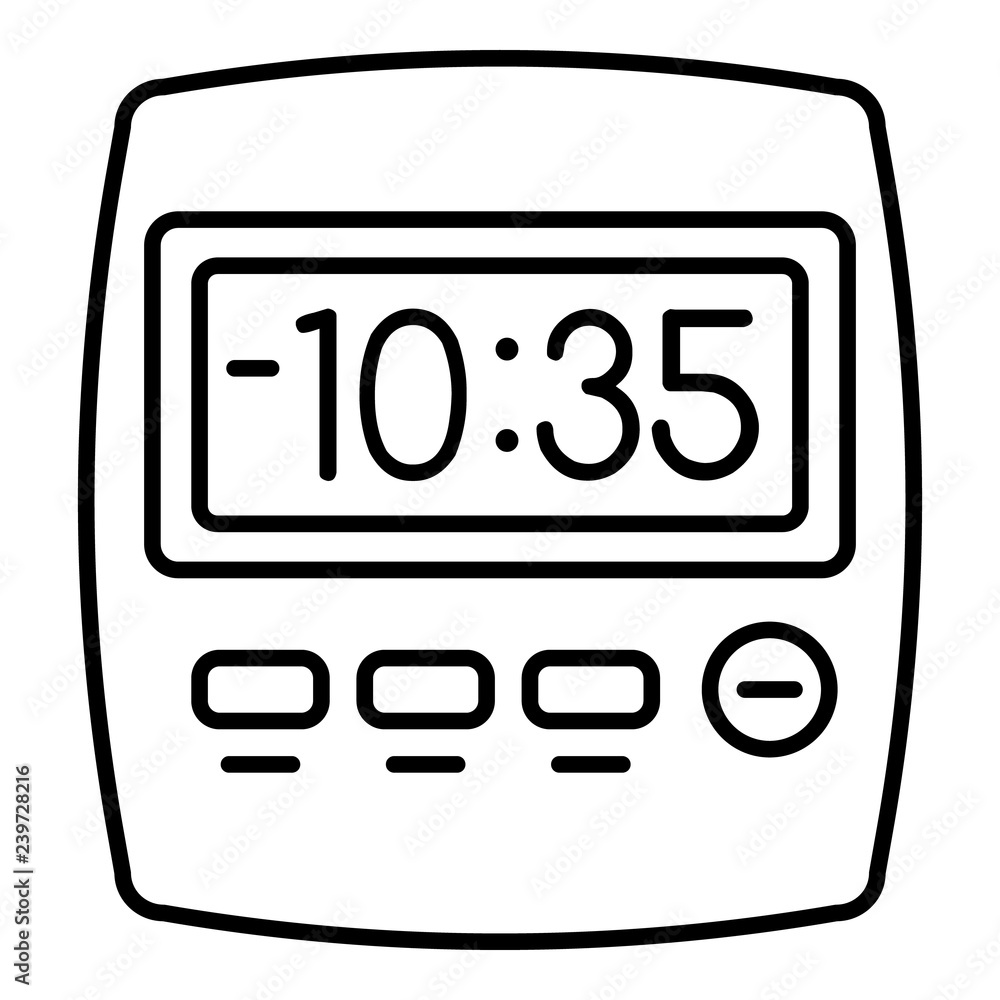 Poster clock kitchen timer icon. outline clock kitchen timer vector icon for web design isolated on white b