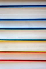 Stack of books. colourful books. rainbow. education concept. close-up - Image