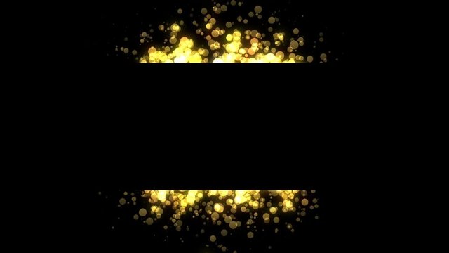 Abstract golden particles with space for your text.