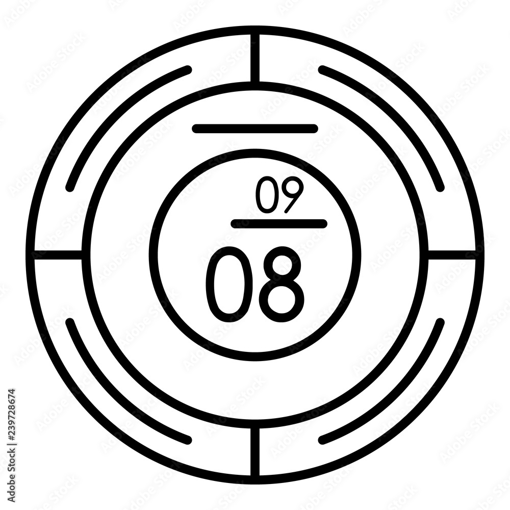 Poster round modern clock icon. outline round modern clock vector icon for web design isolated on white bac