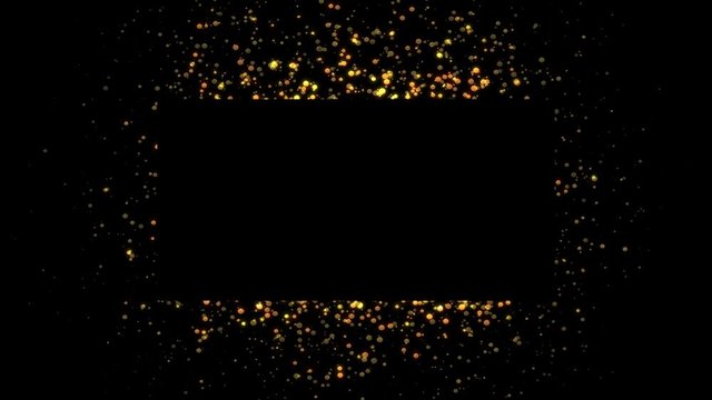 Abstract golden particles with space for your text.
