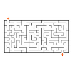 Abstract rectangular maze. Game for kids. Puzzle for children. Labyrinth conundrum. Flat vector illustration isolated on white background.