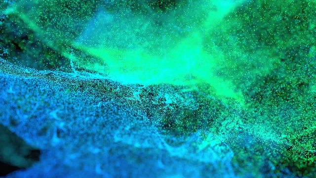 Abstract Blue-Green Background. Shallow Depth Of Field