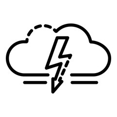 Cloud light bolt icon. Outline cloud light bolt vector icon for web design isolated on white background