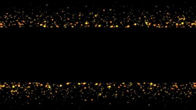 Abstract golden particles with space for your text.