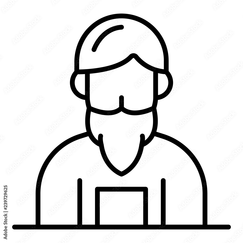 Poster anvil man icon. outline anvil man vector icon for web design isolated on white background