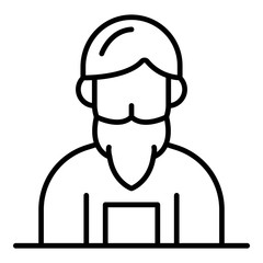 Anvil man icon. Outline anvil man vector icon for web design isolated on white background