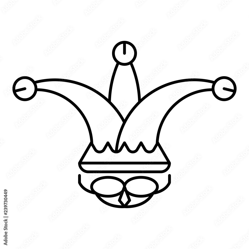 Poster fools hat icon. outline fools hat vector icon for web design isolated on white background