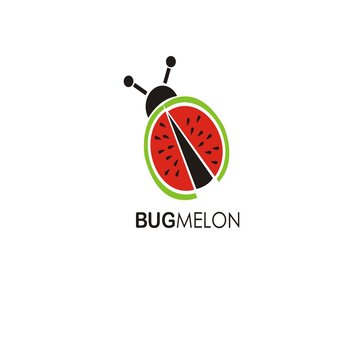 bug watermelon logo design.