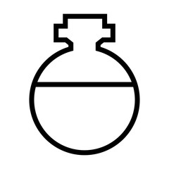 Icon Outline Bottle isolated on white background. Magic Potion in Flask. Vector illustration for your design, game, card.