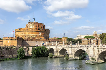 Castel Sant'Angelo and Ponte Sant'Angelo, Rome, Italy