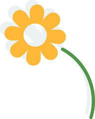 Vector flower yellow logo on white background