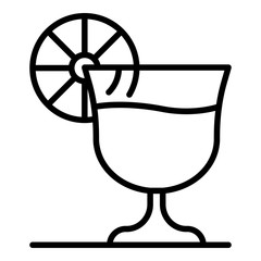 Whiskey cocktail icon. Outline whiskey cocktail vector icon for web design isolated on white background