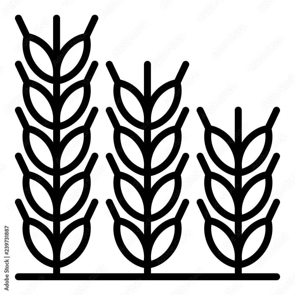 Aufkleber wheat icon. outline wheat vector icon for web design isolated on white background