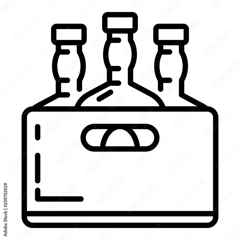 Poster whiskey bottle box icon. outline whiskey bottle box vector icon for web design isolated on white bac
