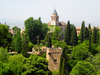 Fototapeta na wymiar Alhambra palace panorama, Granada, Andalusia, Spain.