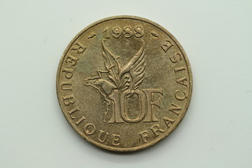 Vorderseite der ehemaligen 10 Francs-Münze aus Frankreich