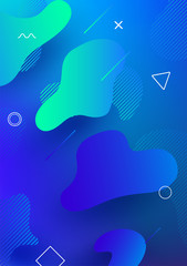 Modern abstract colorful geometric background. Shapes with trendy gradients composition for your design. 