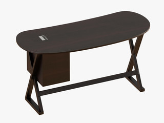 Brown table on white background 3d rendering