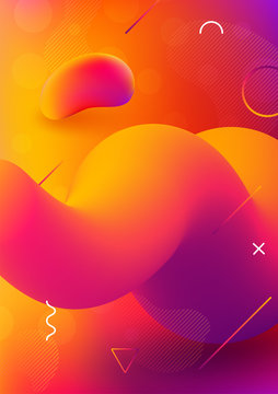 Modern abstract colorful geometric background. Shapes with trendy gradients composition for your design.
