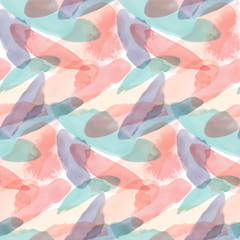 Fototapeta na wymiar Seamless pattern of watercolor hand painting stains. Vector illustration created with custom brushes, not auto-tracing