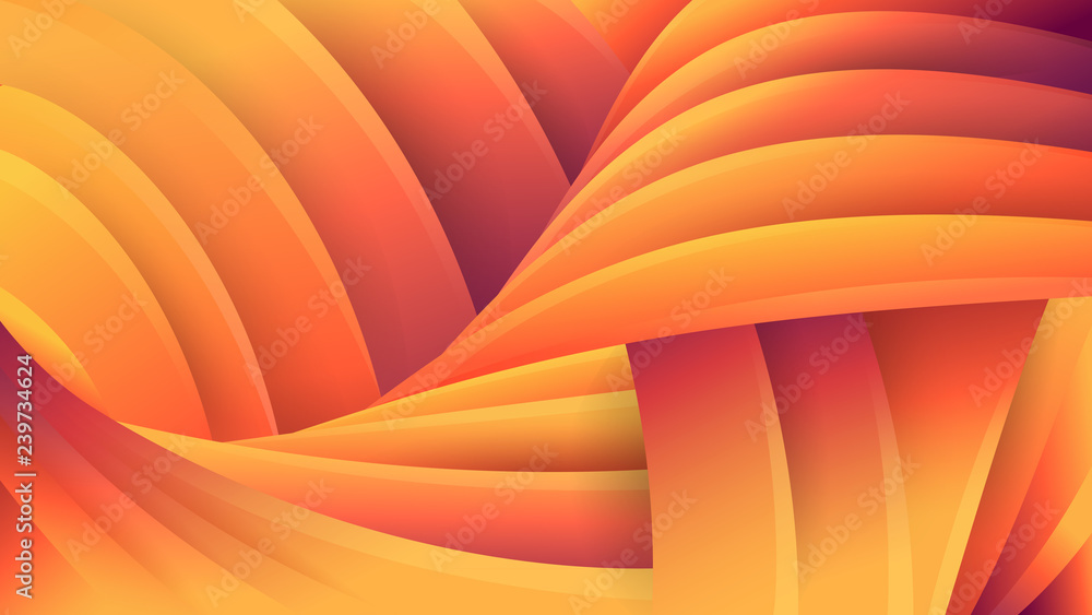 Poster abstract orange geometric background. vector futuristic three-dimensional image. the effect of macro
