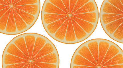 fruity orange rounds discs on white backgrounds