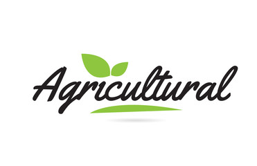 green leaf Agricultural hand written word text for typography logo design