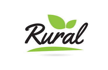 green leaf Rural hand written word text for typography logo design