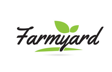 green leaf Farmyard hand written word text for typography logo design