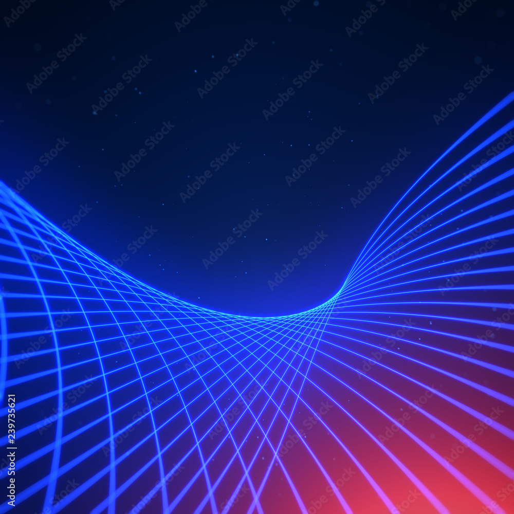 Poster abstract background with a colorful dynamic wave.