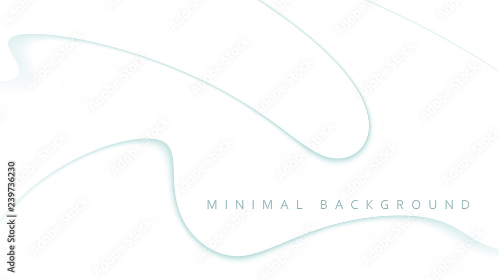 Aufkleber Minimal white background with thin curved lines. Simple vector graphics