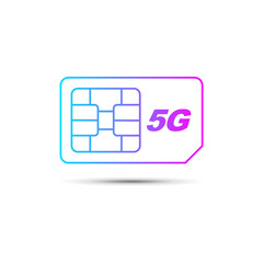 5G sim card icon. Next generation wireless networks. 