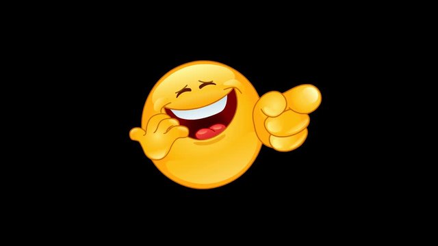Animation of a Laughing and pointing emoticon including alpha channel