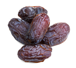 big ripe dates heap isolated on white background