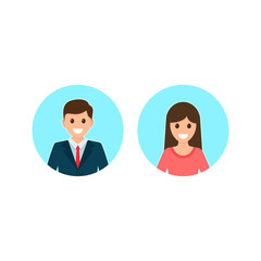 Obraz na płótnie Canvas Avatars of a male and a female in business suits. Vector illustration