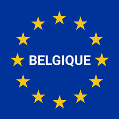 Belgium border road sign illustration
