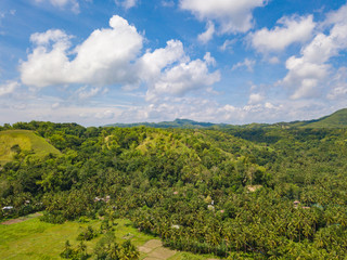 Aerial drone view to Bohol island, Philippines