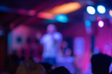 Blurred image of artist on stage