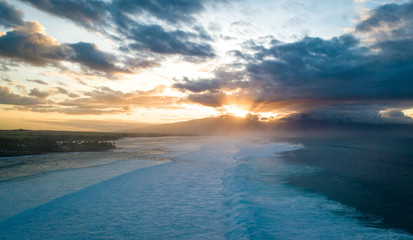 Waves at sunset on Maui
