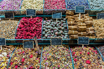Spice and Tea Market in Grand Bazaar. Istanbul, Turkey. .