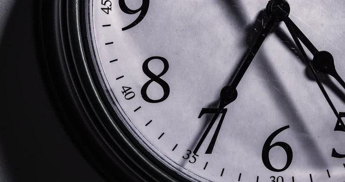 Time lapse of clicking office clock - A close up of a clock ticking quickly over the course of an hour